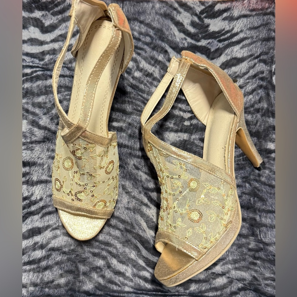Elegant Gold Women's Heels